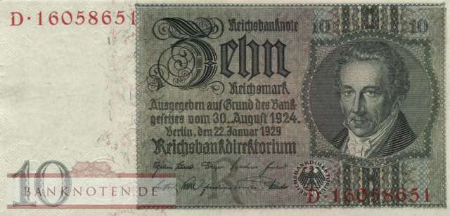 Germany - 10  Reichsmark (#0173a-RD_XF)