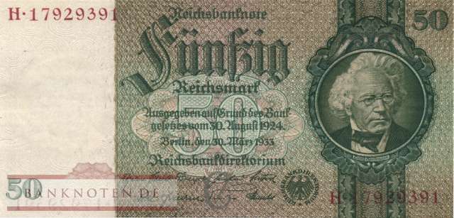 Deutschland - 50  Reichsmark (#0175bCF-K_XF)