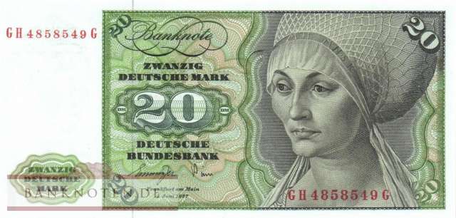 Deutschland - 20  Deutsche Mark (#BRD-20a-GH_UNC)