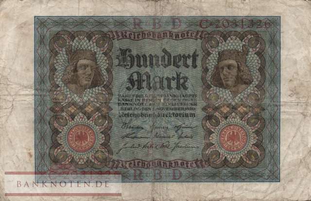 Deutschland - 100  Mark (#DEU-075a_F)