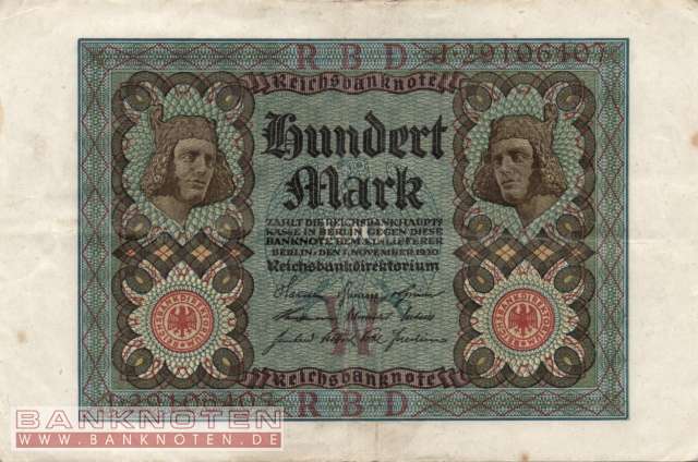 Deutschland - 100  Mark (#DEU-075b_VF)