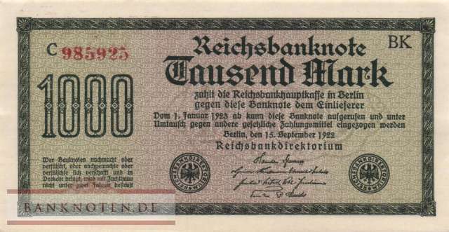 Germany - 1.000  Mark (#DEU-084d_AU)