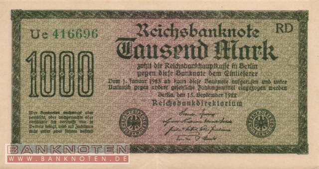 Deutschland - 1.000  Mark (#DEU-084g-Fa_XF)