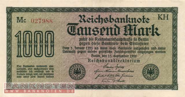 Deutschland - 1.000  Mark (#DEU-084j_VF)