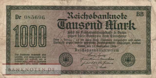 Germany - 1.000  Mark (#DEU-084l_VG)