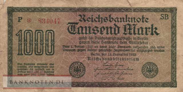 Deutschland - 1.000  Mark (#DEU-085_VG)