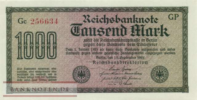 Deutschland - 1.000  Mark (#DEU-086d_UNC)