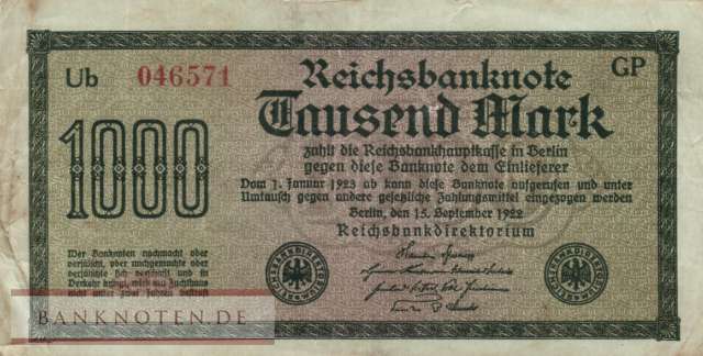 Deutschland - 1.000  Mark (#DEU-086d_F)