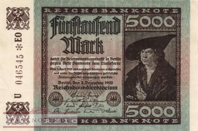 Deutschland - 5.000  Mark (#DEU-091b_AU)