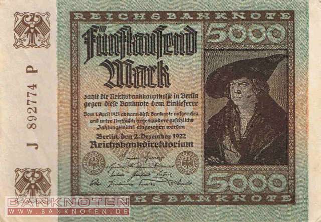Germany - 5.000  Mark (#DEU-091d_XF)