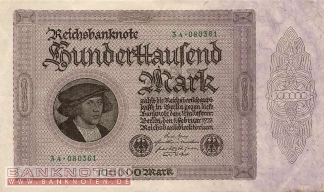 Germany - 100.000  Mark (#DEU-093d_XF)