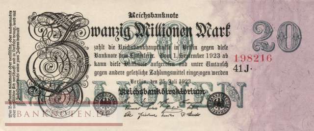 Germany - 20 Million Mark (#DEU-108c_UNC)