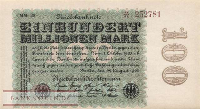 Germany - 100 Million Mark (#DEU-120ob_UNC)