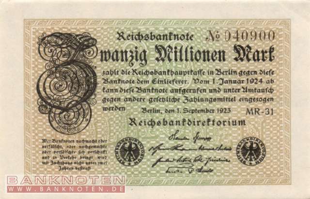 Germany - 20 Million Mark (#DEU-121h_XF)