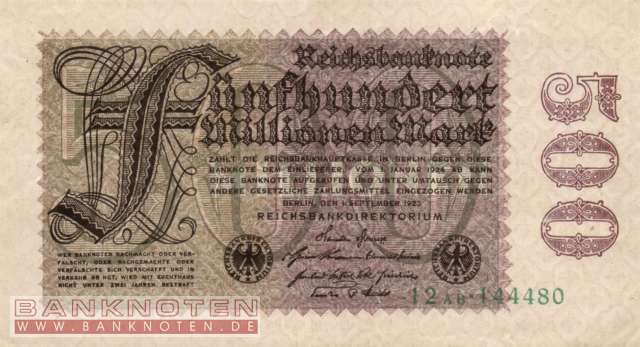 Germany - 500 Million Mark (#DEU-125a_AU)