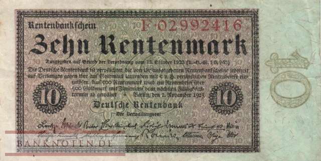 Germany - 10  Rentenmark (#DEU-202_VF)