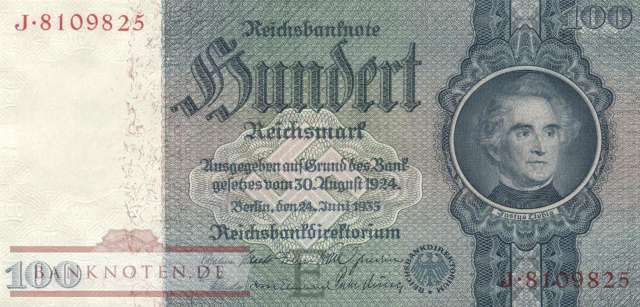 Deutschland - 100  Reichsmark (#DEU-211a_UNC)
