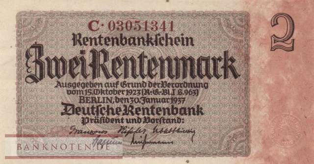 Deutschland - 2  Rentenmark - braune KN (#DEU-223bF_AU)