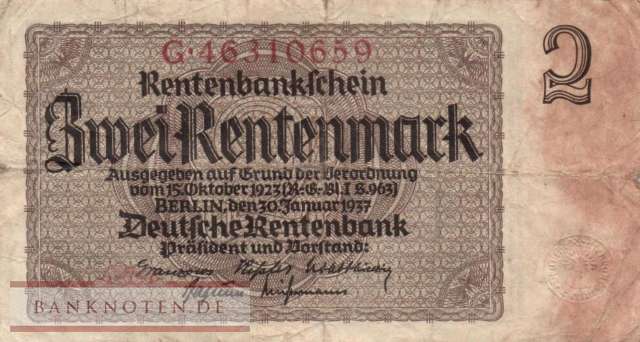 Germany - 2  Rentenmark (#DEU-223b_F)
