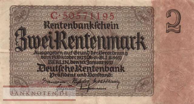Germany - 2  Rentenmark (#DEU-223b_VF)