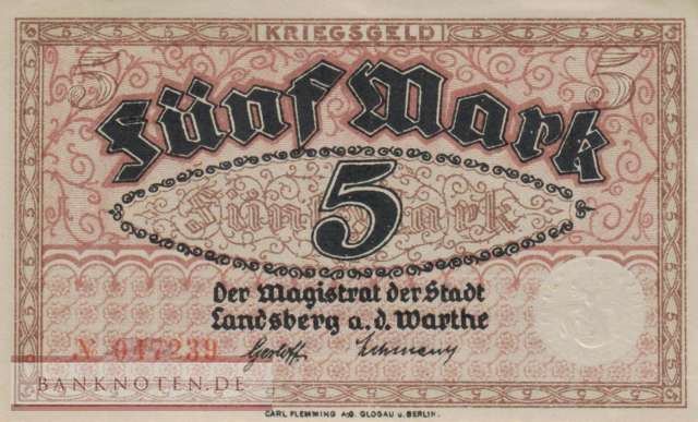 Landsberg a. d. Warthe - 5  Mark (#DGN308_01a_AU)