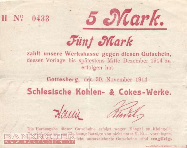 Gottesberg - 5  Mark (#DN14_129_7a_VG)