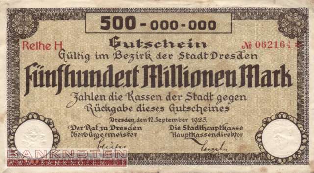 Dresden - 500 Millionen Mark (#I23_1072e-3_F)