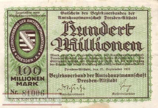 Dresden - 100 Million Mark (#I23_1120f_VF)