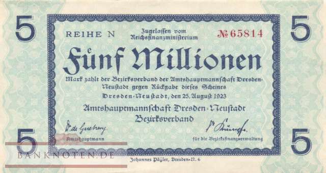 Dresden - 5 Millionen Mark (#I23_1121c_AU)