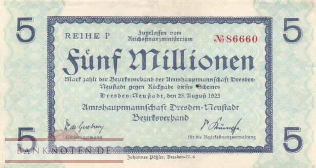 Dresden - 5 Millionen Mark (#I23_1121c_XF)