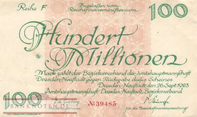 Dresden-Neustadt - 100 Millionen Mark (#I23_1121e-1_AU)