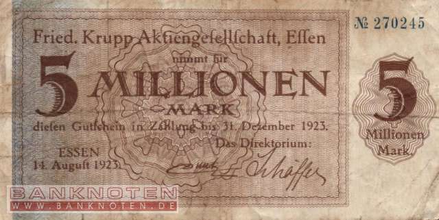 Essen - Krupp AG - 5 Millionen Mark (#I23_1429g_F)