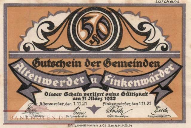 Altenwerder und Finkenwärder - 50  Pfennig (#SS0025_1b-3_AU)