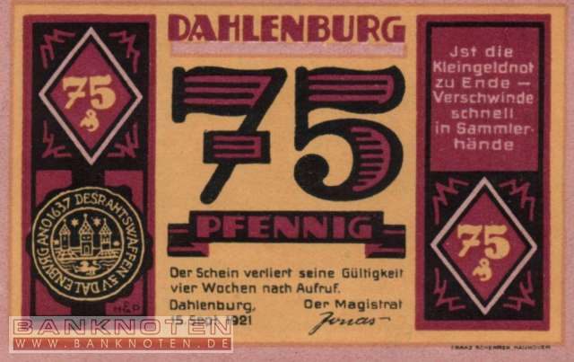 Dahlenburg - 75  Pfennig (#SS0251_1-3_UNC)