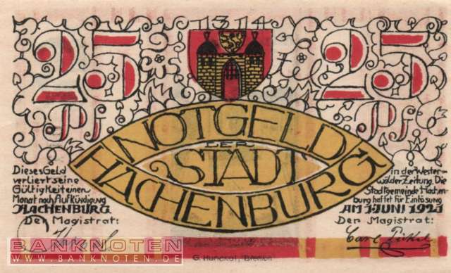 Hachenburg - 25  Pfennig (#SS0498_1a-2-1_UNC)