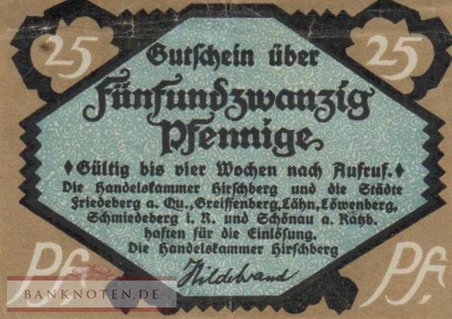 Hirschberg (Schlesien) - 25  Pfennig (#SS0612_1_XF)