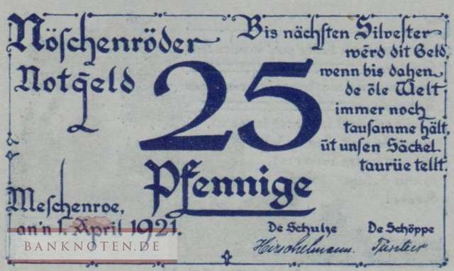 Nöschenrode - 25  Pfennig (#SS0980_5a-1_UNC)