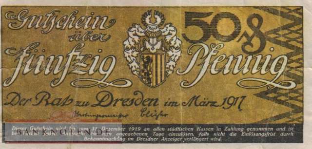 Dresden - 50  Pfennig (#VAD030_2b_VF)