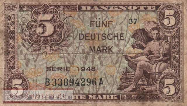 Germany - 5  Deutsche Mark (#WBZ-04a_VG)