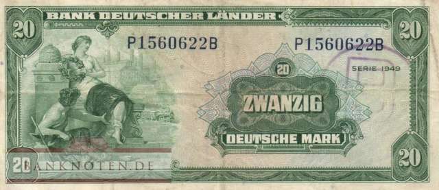 Germany - 20  Deutsche Mark (#WBZ-27_F)