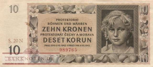 Protektorat Böhmen und Mähren - 10  Kronen (#ZWK-014a_VF)