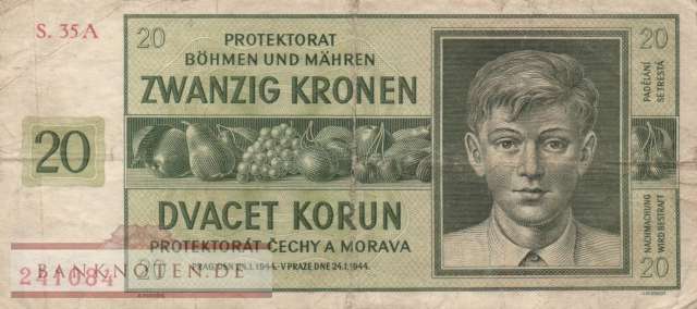 Protektorat Böhmen und Mähren - 20  Kronen (#ZWK-015a_F)