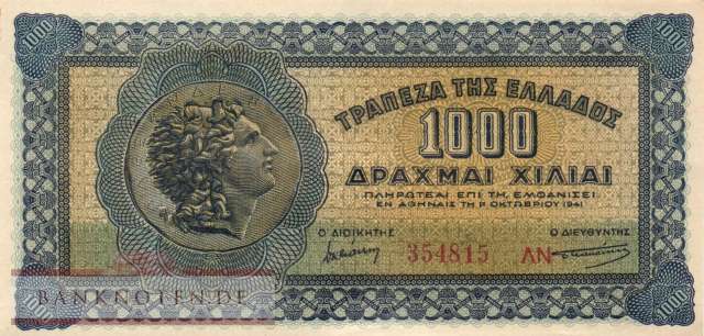 Griechenland - 1.000  Drachmai (#117b-1_UNC)