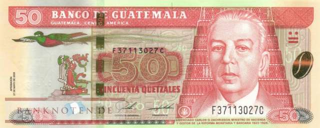 Guatemala - 50  Quetzales (#125d_UNC)