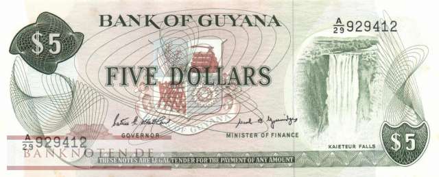 Guyana - 5  Dollars (#022e_AU)
