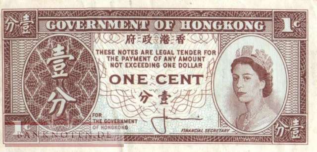 Hong Kong - 1  Cent (#325a_VF)