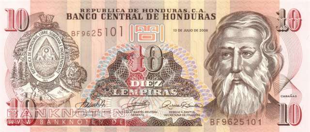 Honduras - 10  Lempiras (#086d_UNC)