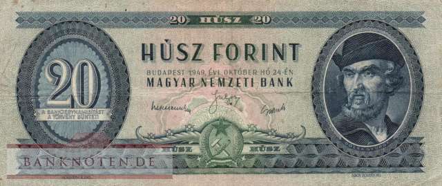 Ungarn - 20  Forint (#165a_F)