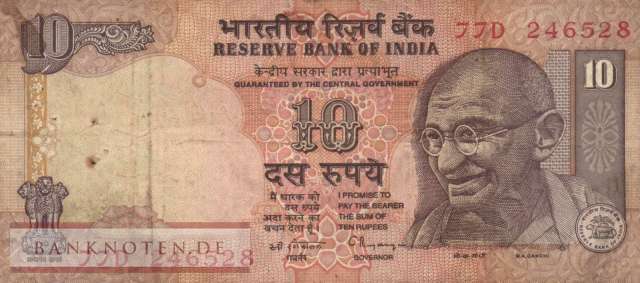 Indien - 10  Rupees (#089a_F)