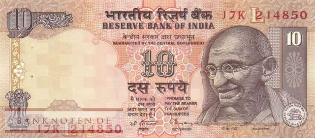India - 10  Rupees (#089b_UNC)